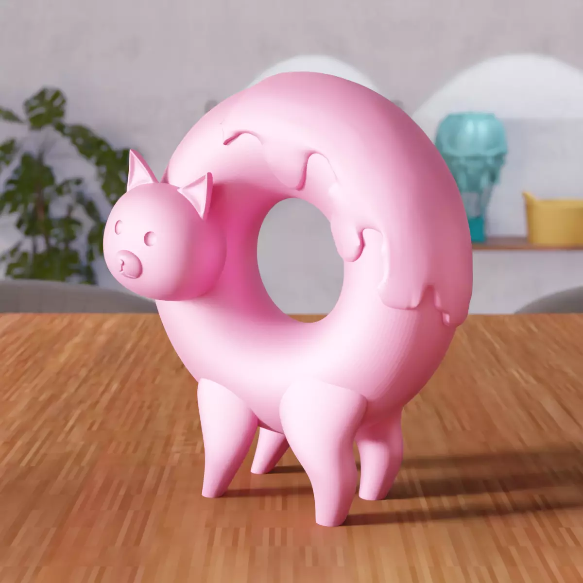 Cute Donut Cat Figure - 340 3D print model_1