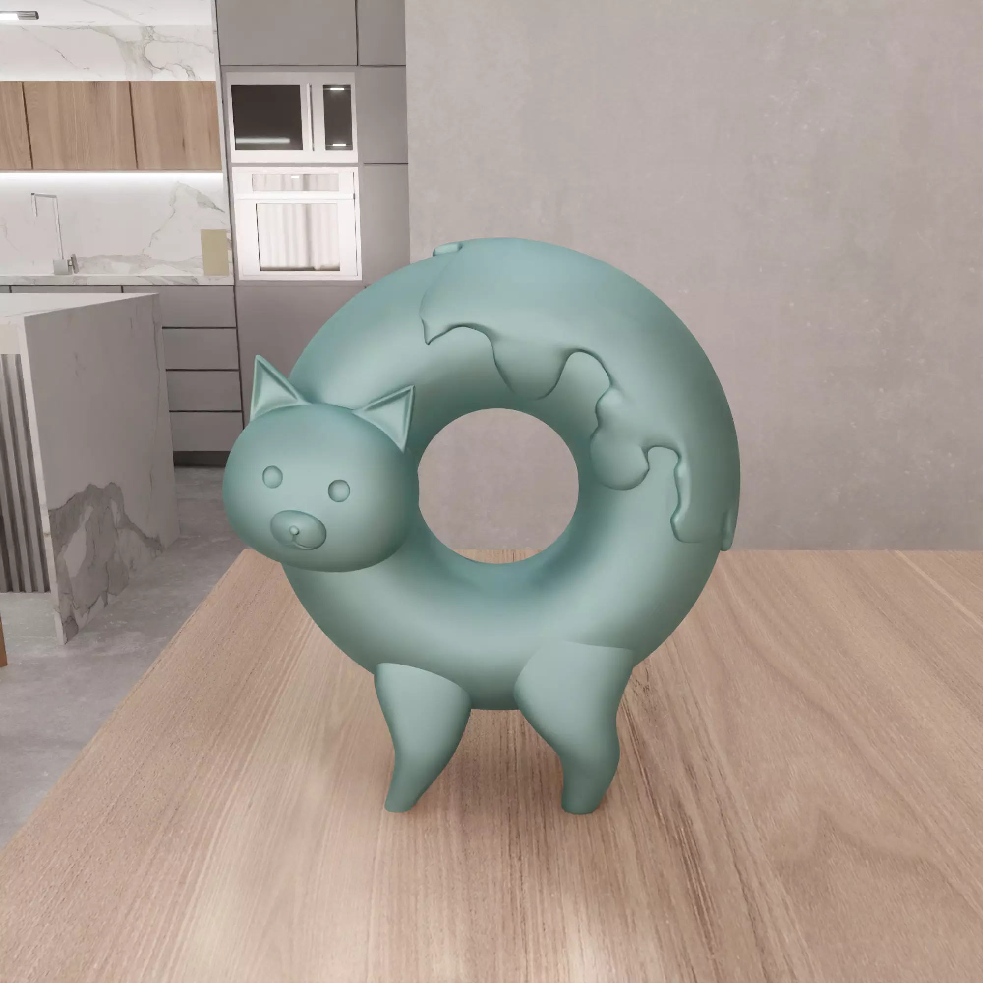 Cute Donut Cat Figure - 340 3D print model_8
