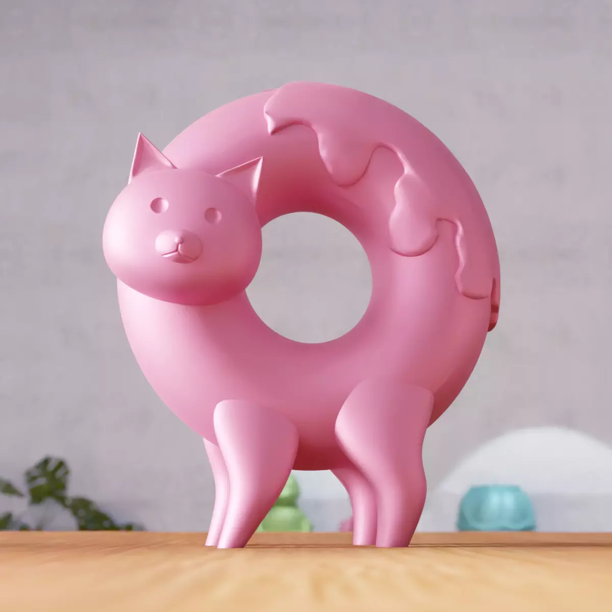 Cute Donut Cat Figure - 340 3D print model_5