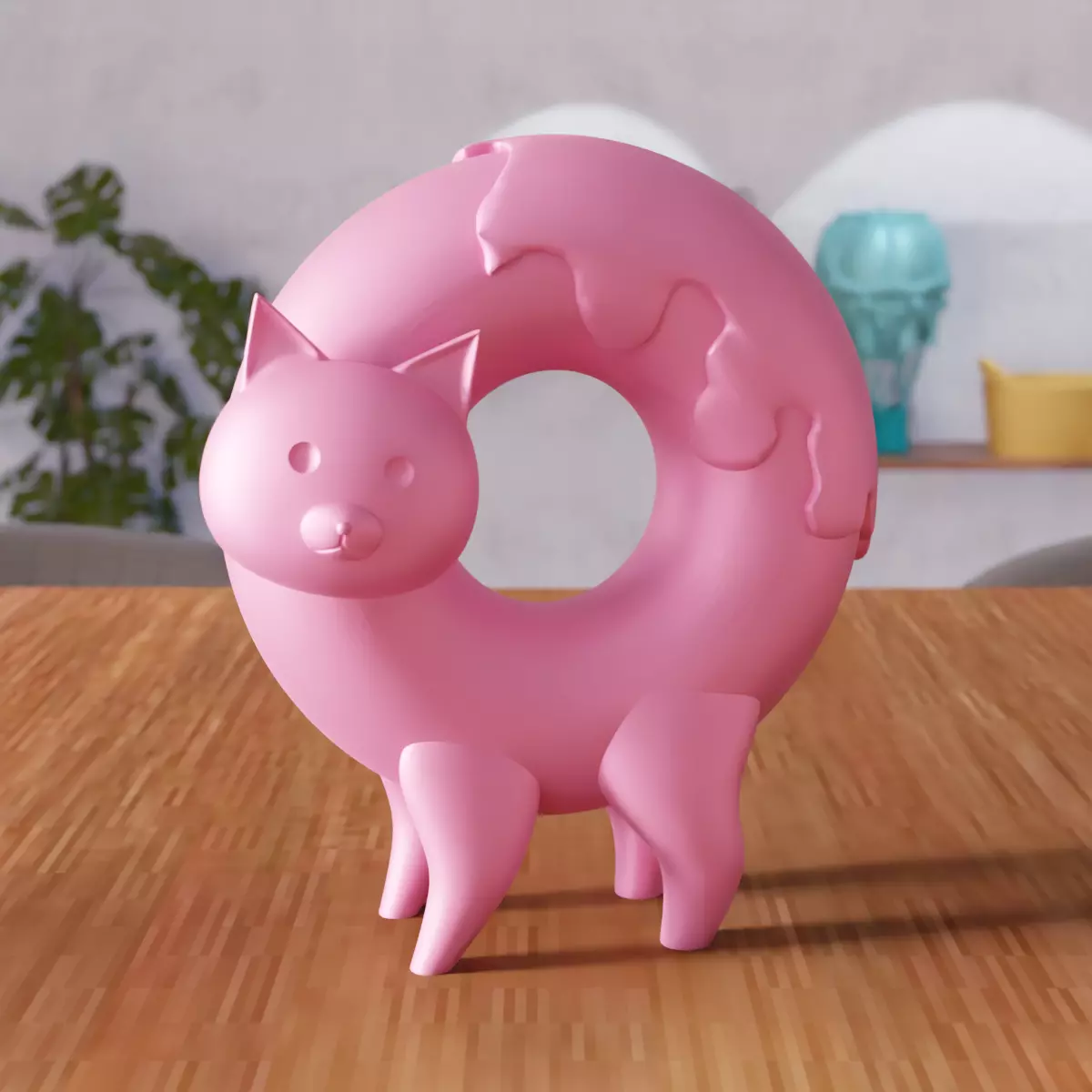 Cute Donut Cat Figure - 340 3D print model_0