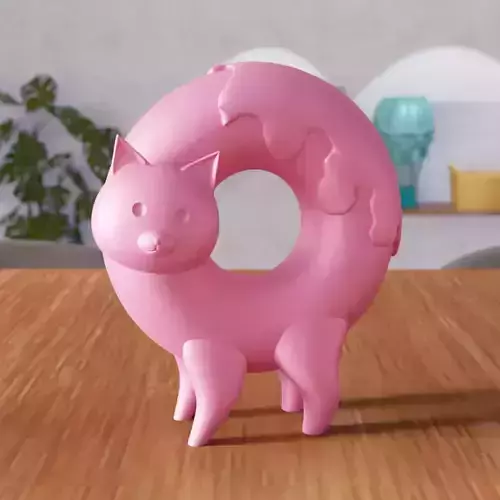 Cute Donut Cat Figure - 340