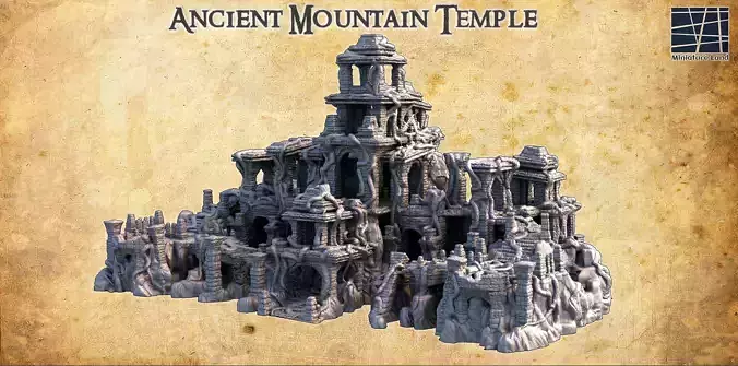 Ancient Mountain Temple Tabletop Terrain 28 MM