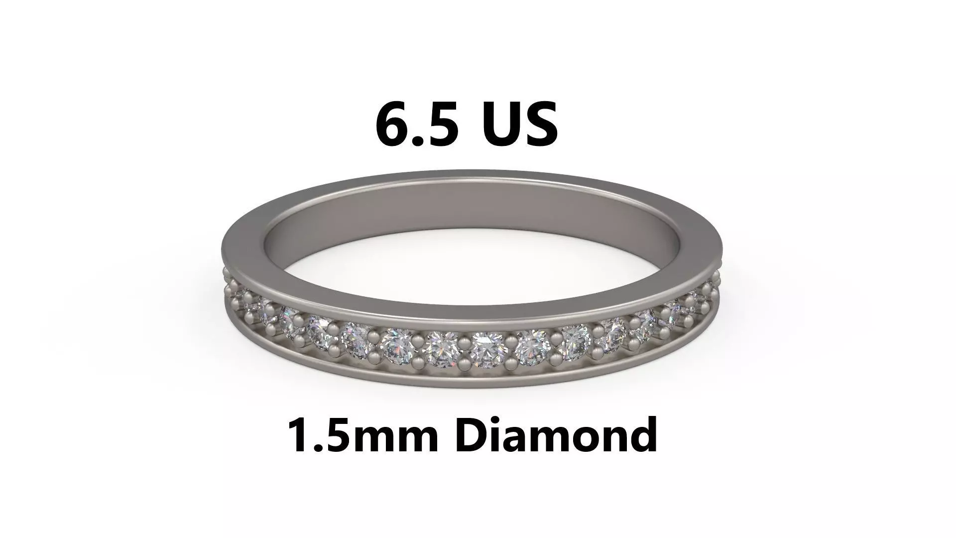 Model 1225 Eternity Band Ring 6 and half US Size 1pnt5mm Diamond 3D print model