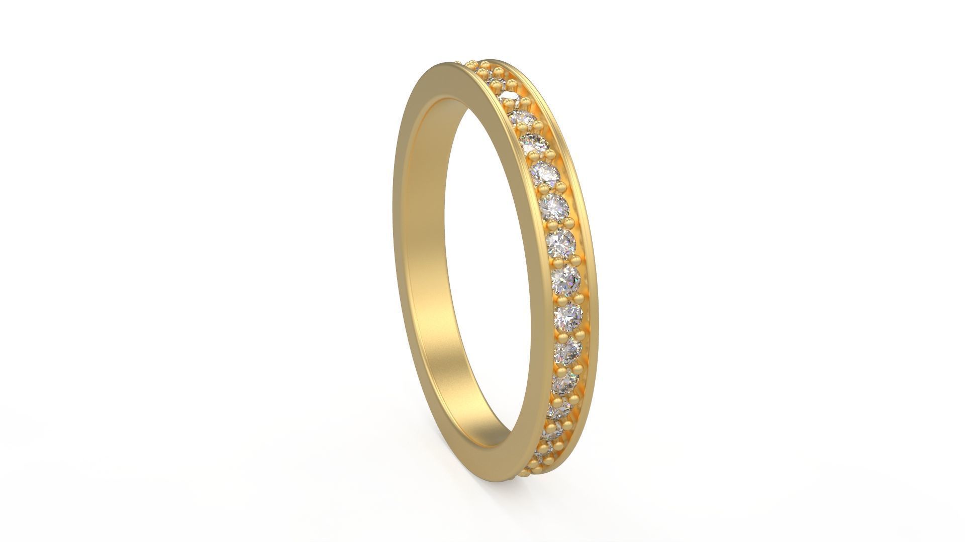 Model 1225 Eternity Band Ring 6 and half US Size 1pnt5mm Diamond 3D print model_3