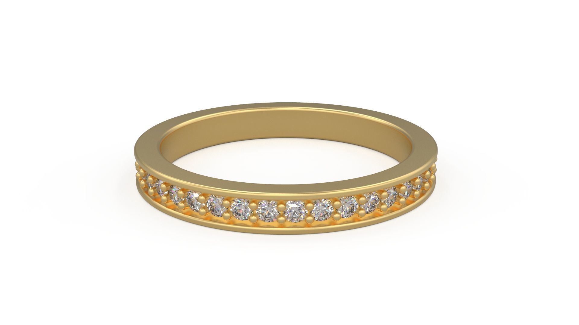 Model 1225 Eternity Band Ring 6 and half US Size 1pnt5mm Diamond 3D print model_9