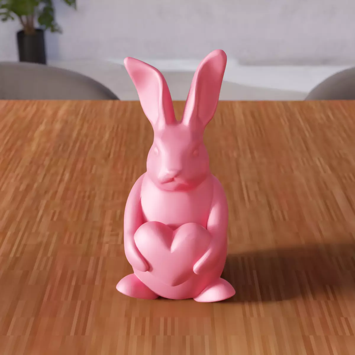 Easter Bunny Heart Figure - 339 3D print model_4