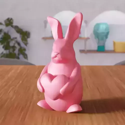 Easter Bunny Heart Figure - 339