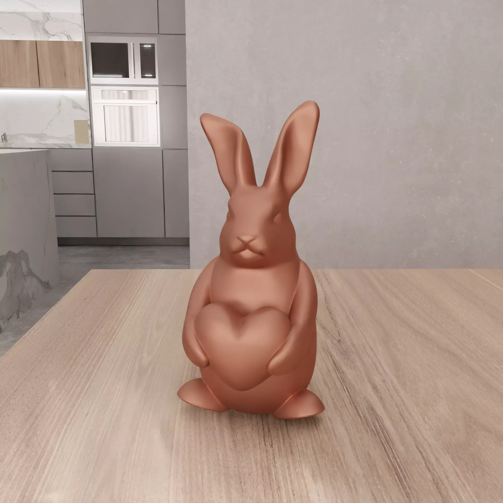 Easter Bunny Heart Figure - 339 3D print model_8