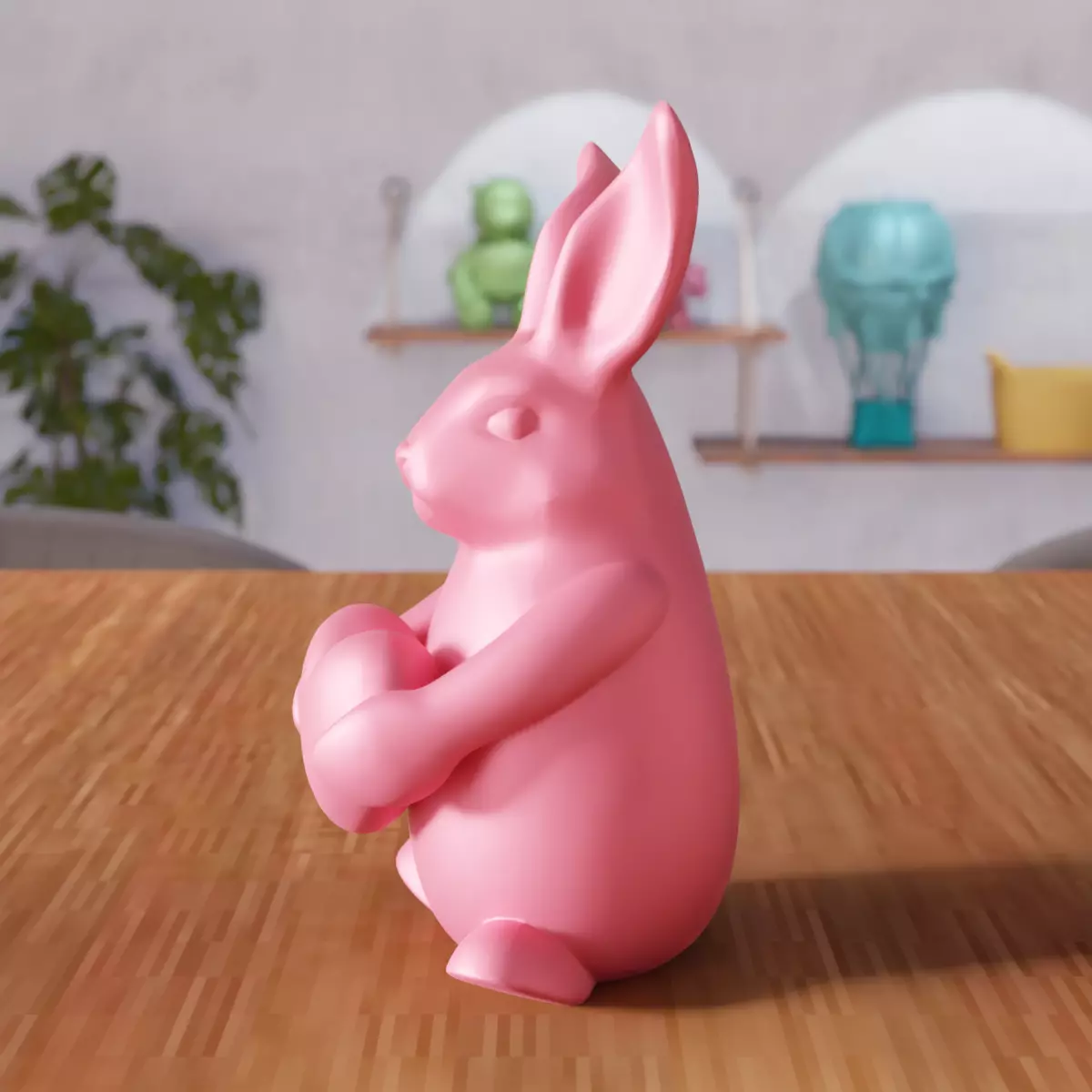 Easter Bunny Heart Figure - 339 3D print model_7