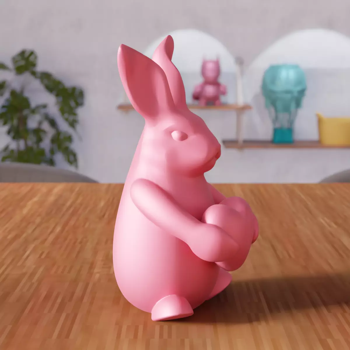 Easter Bunny Heart Figure - 339 3D print model_5