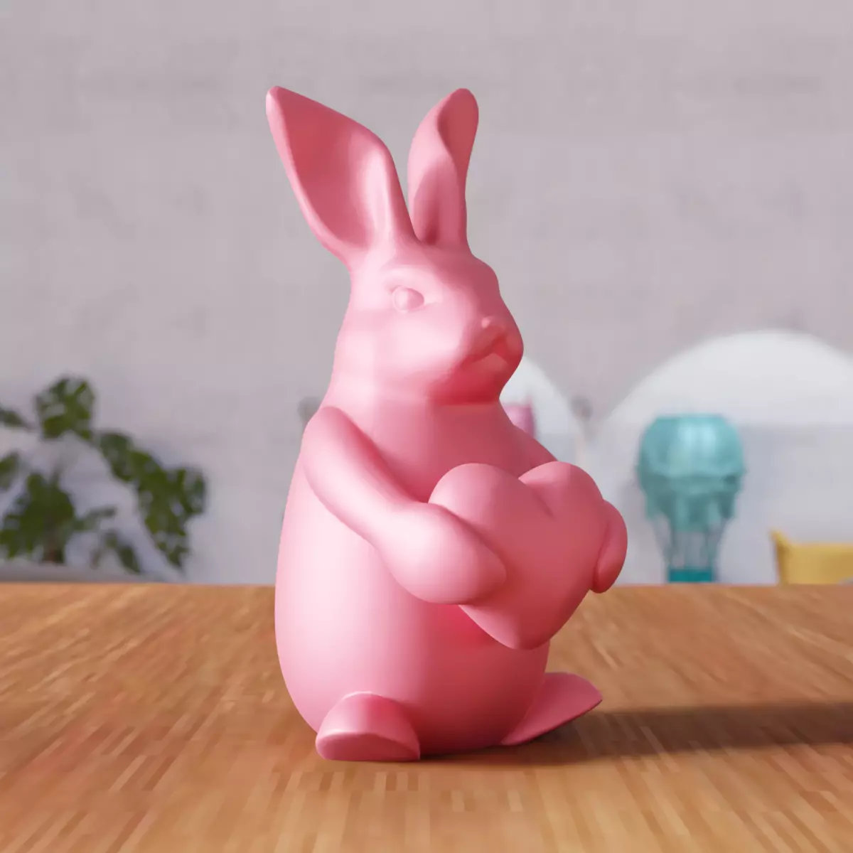 Easter Bunny Heart Figure - 339 3D print model_1