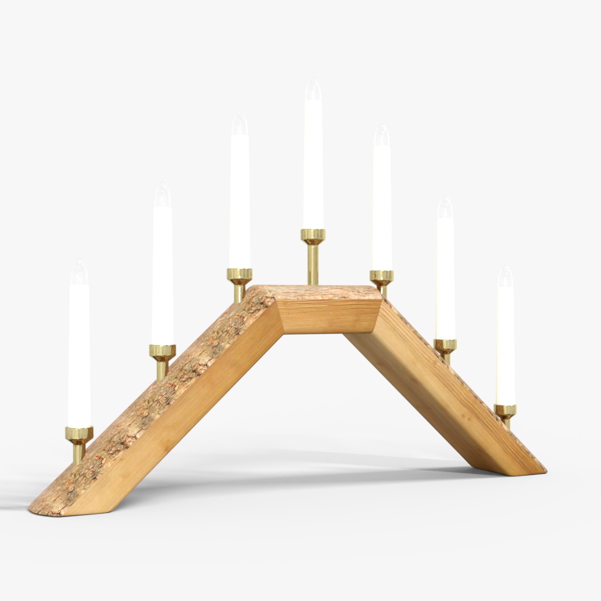 Wooden candle holders  Low-poly 3D model_5