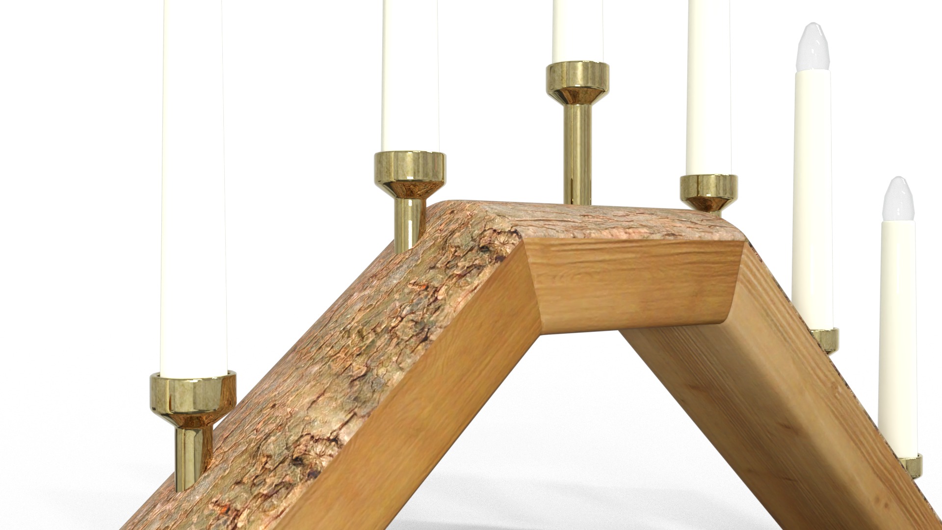 Wooden candle holders  Low-poly 3D model_3