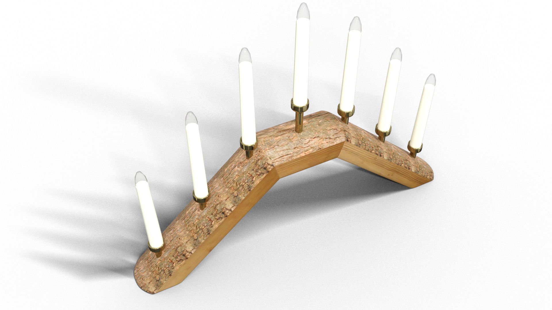 Wooden candle holders  Low-poly 3D model_2