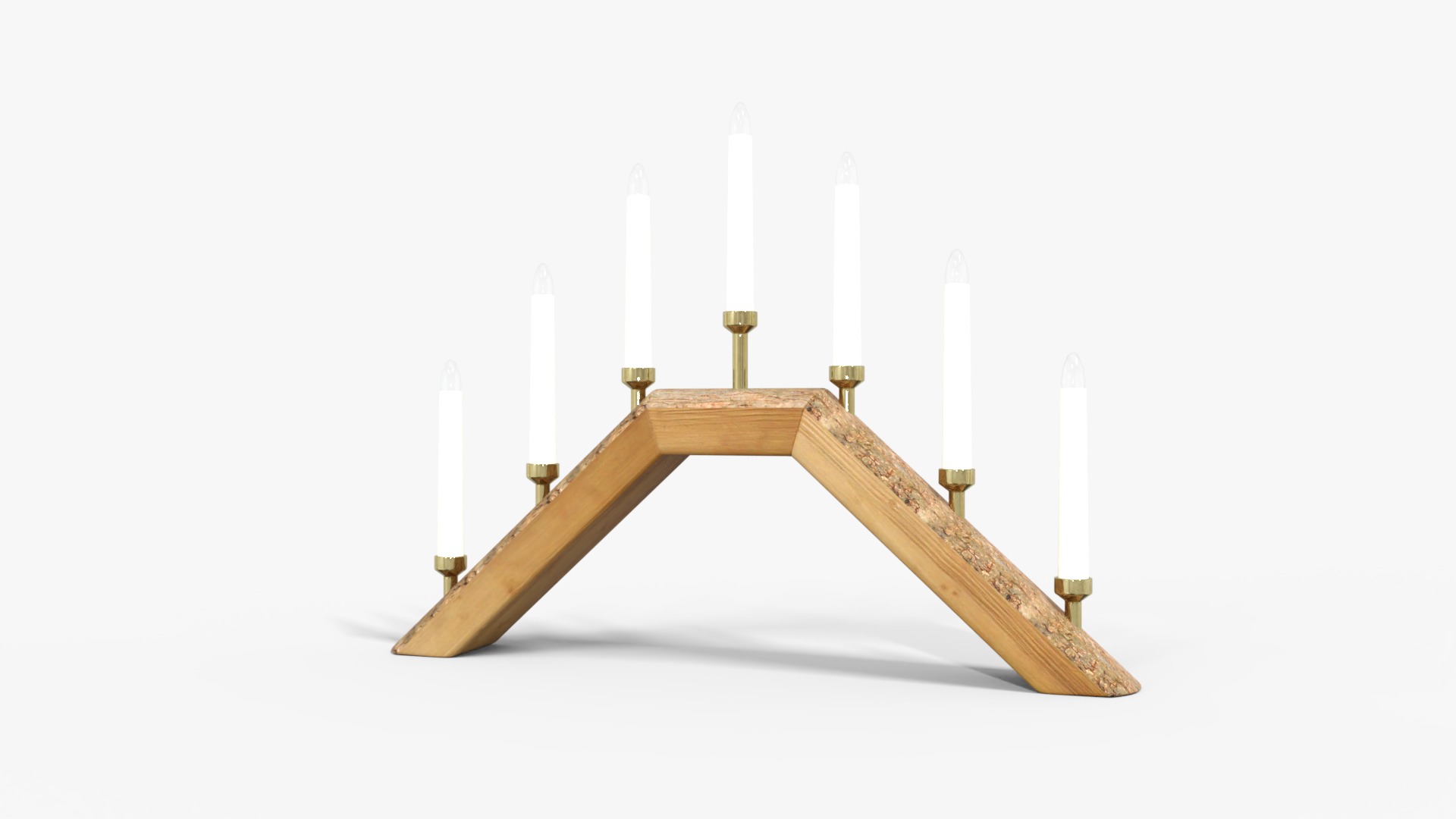 Wooden candle holders  Low-poly 3D model_1