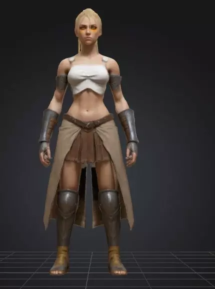 Fearless Warrior Maiden A Muscular Beauty 3D model