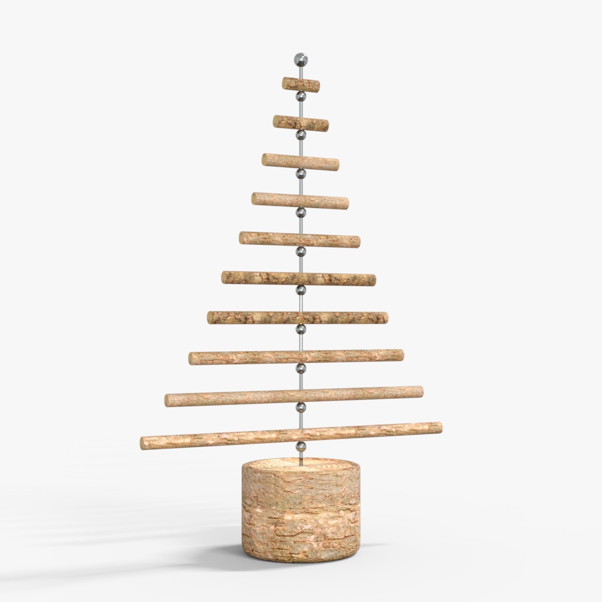 Christmas Logs Wooden Tree Low-poly 3D model_5