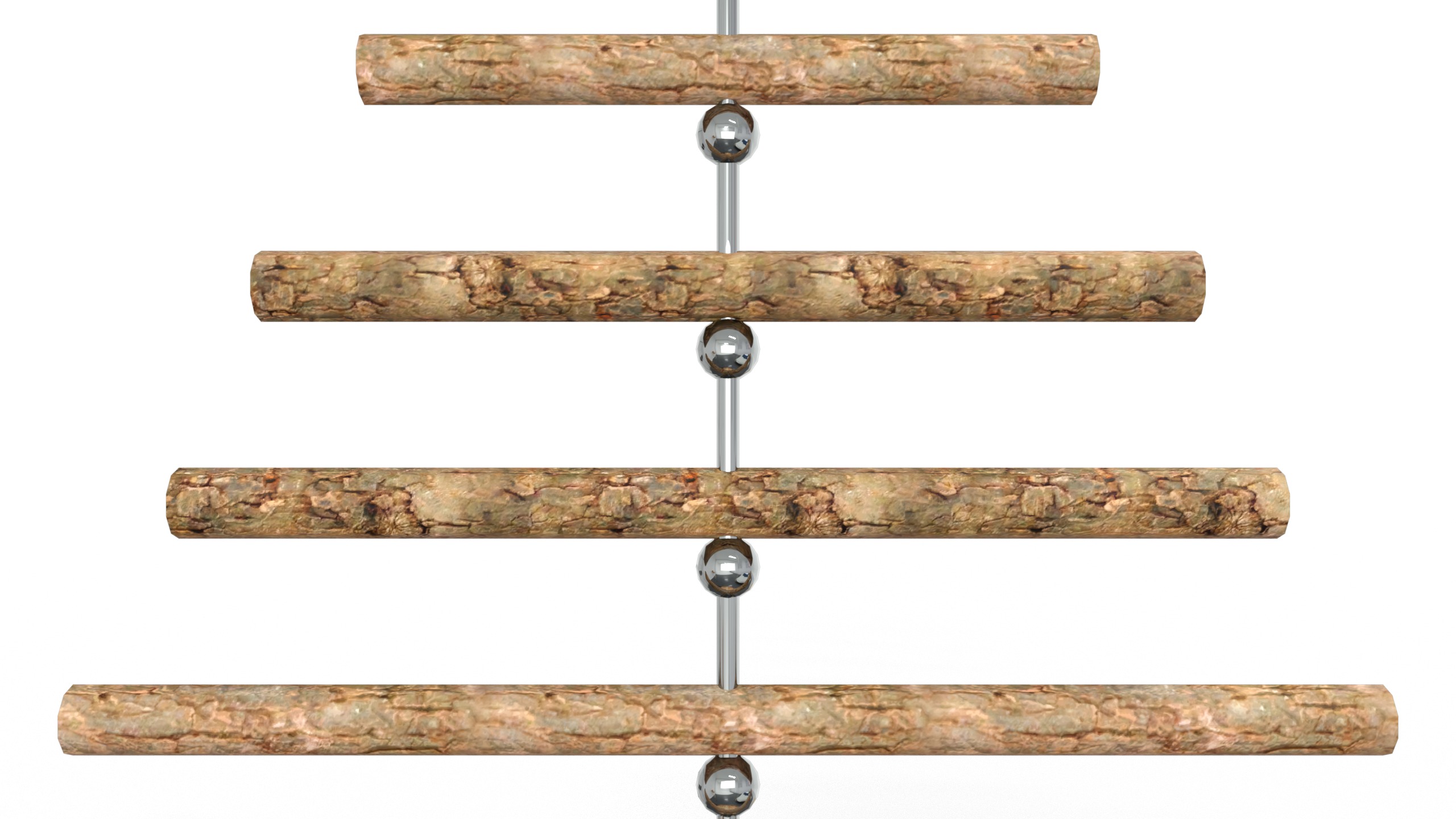 Christmas Logs Wooden Tree Low-poly 3D model_2