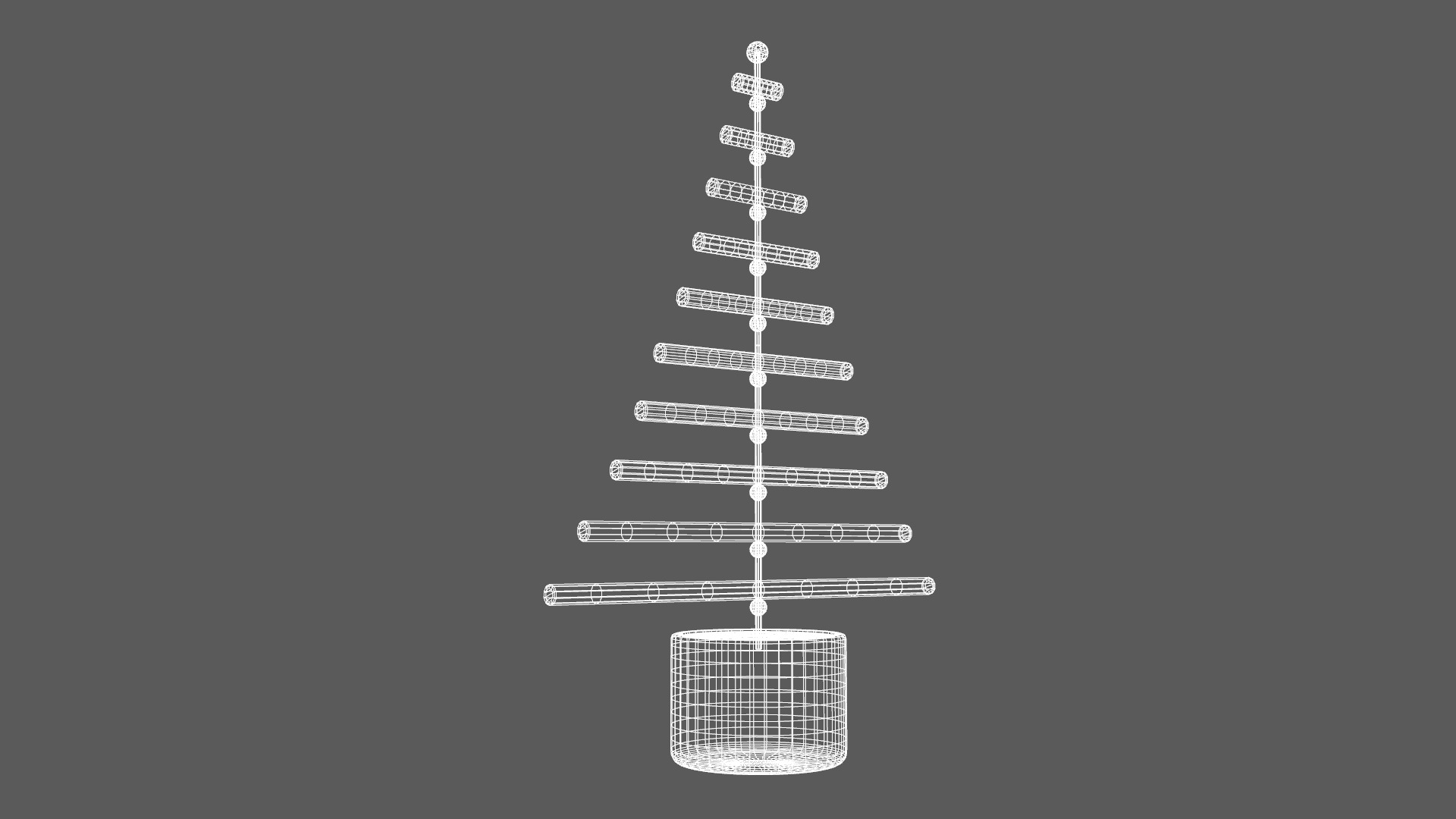 Christmas Logs Wooden Tree Low-poly 3D model_10