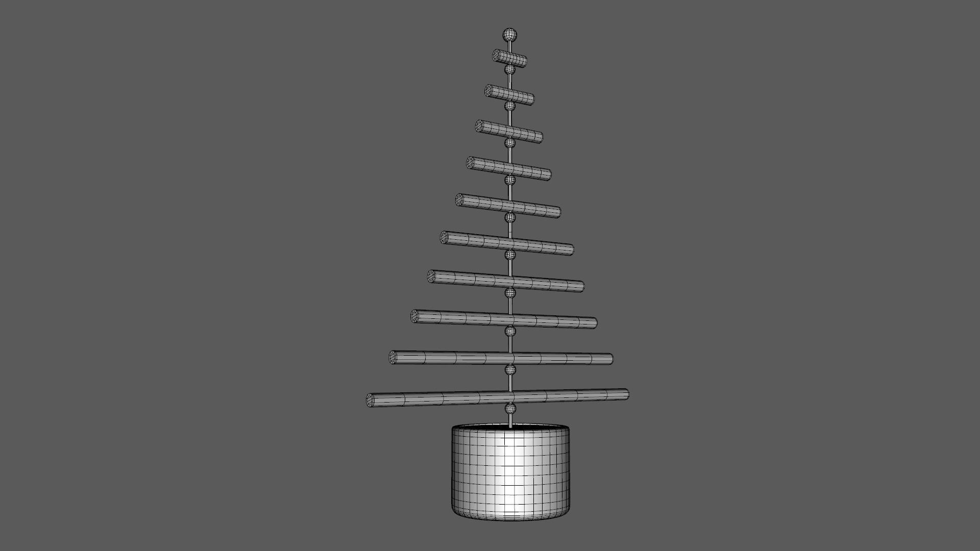 Christmas Logs Wooden Tree Low-poly 3D model_9