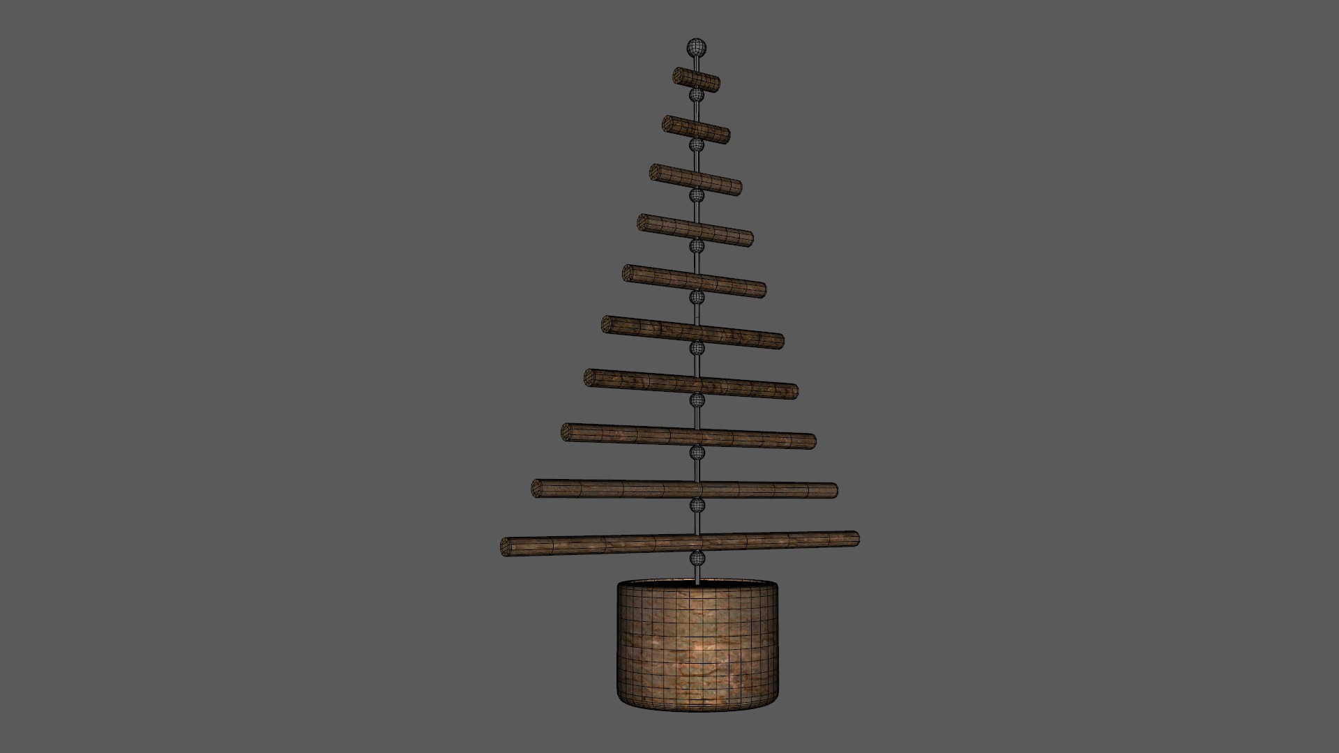 Christmas Logs Wooden Tree Low-poly 3D model_6