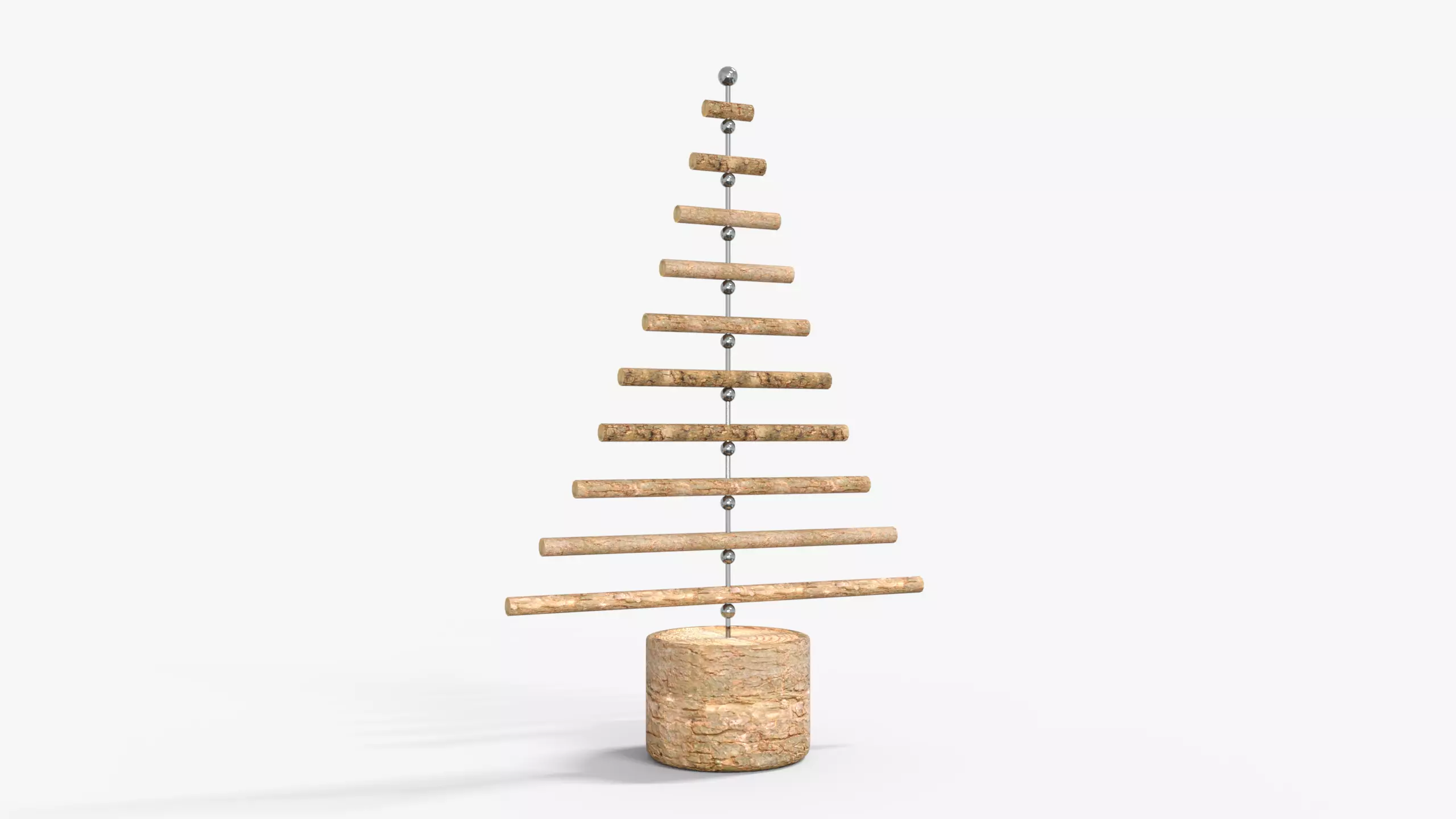 Christmas Logs Wooden Tree Low-poly 3D model_0