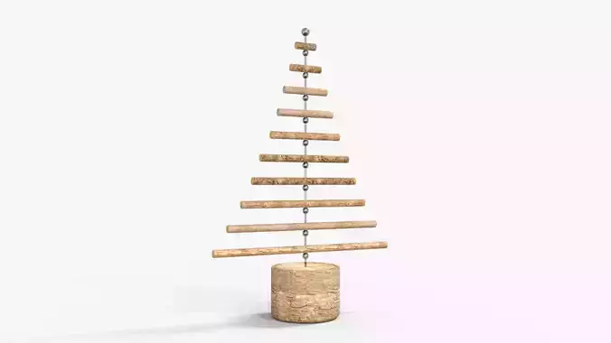Christmas Logs Wooden Tree