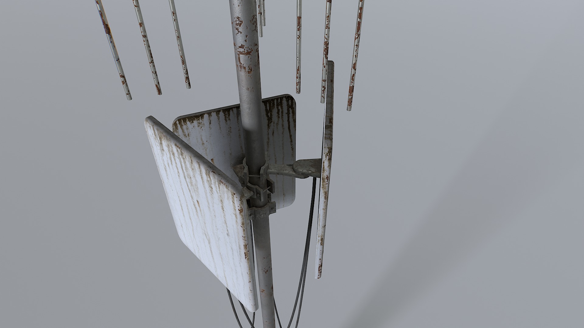 Rusty Cell Phone Tower 3 Low-poly 3D model_1