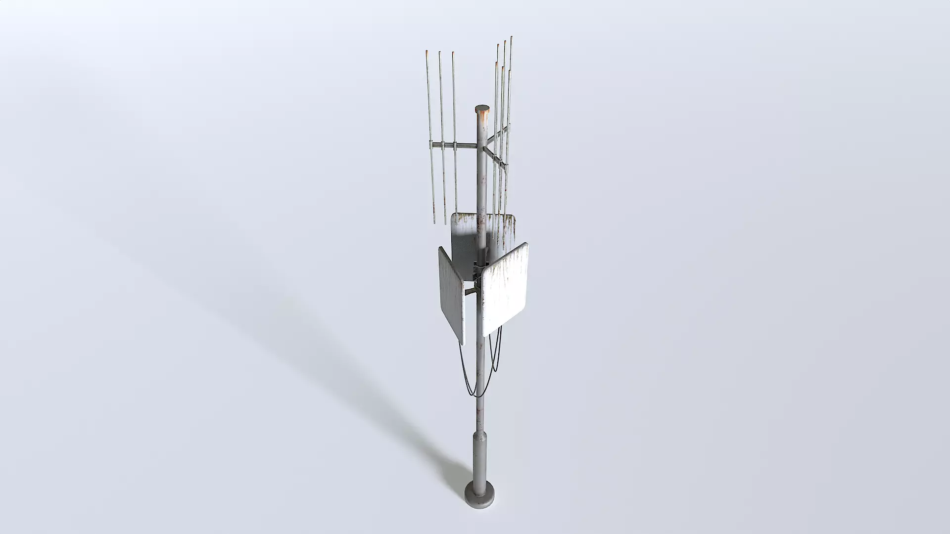 Rusty Cell Phone Tower 3 Low-poly 3D model_0
