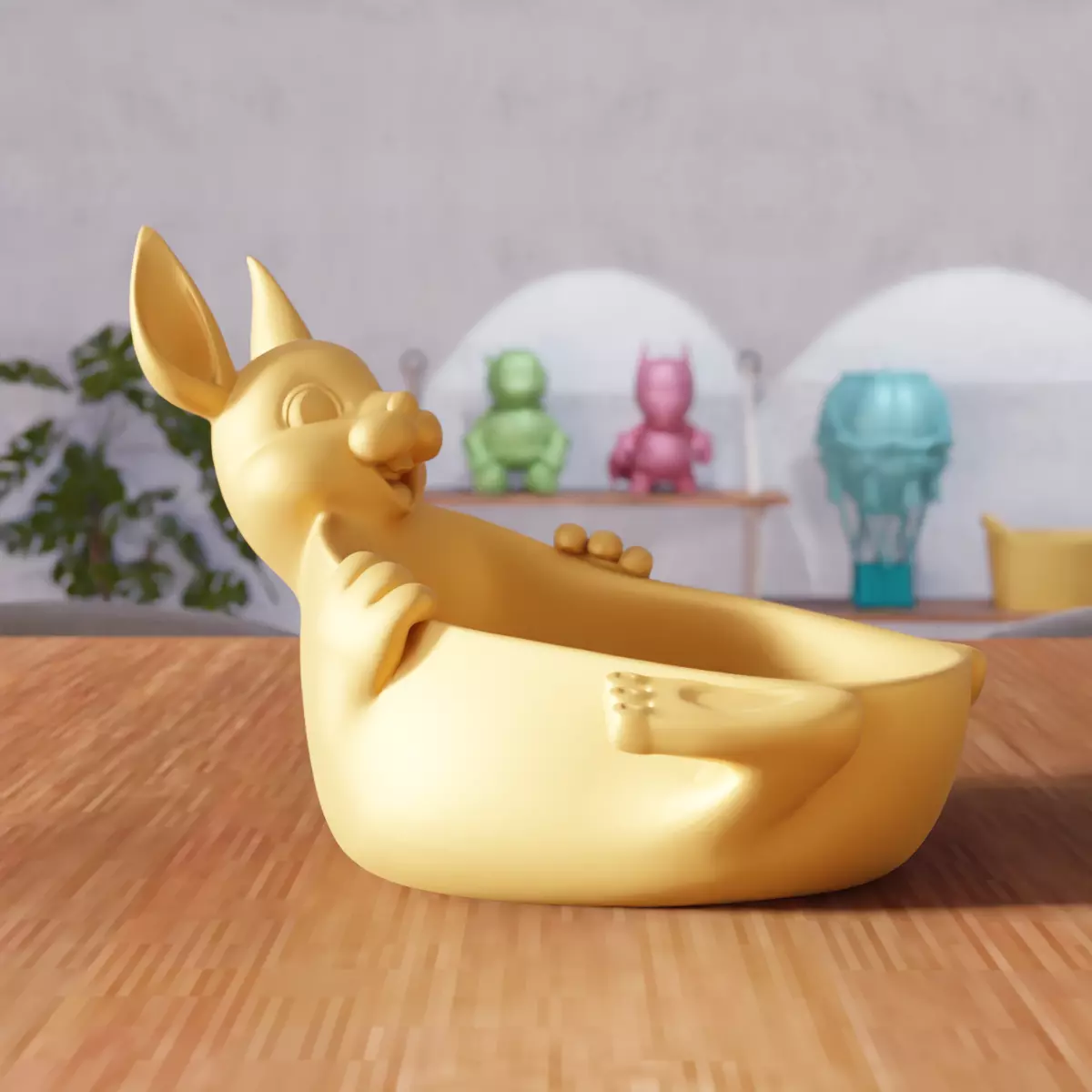 Cute Easter Bunny Bowl  - 336 3D print model_4