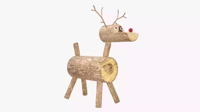 Christmas Logs Deer