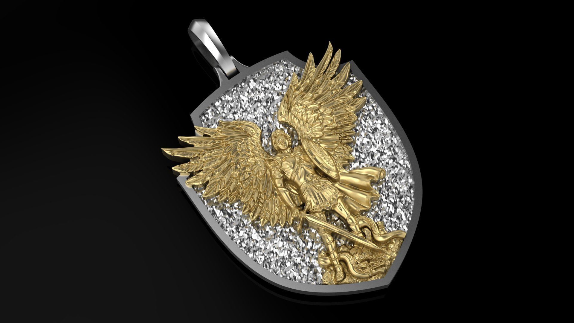 Archangel Michael pendant model 3D print model 3D print model_2