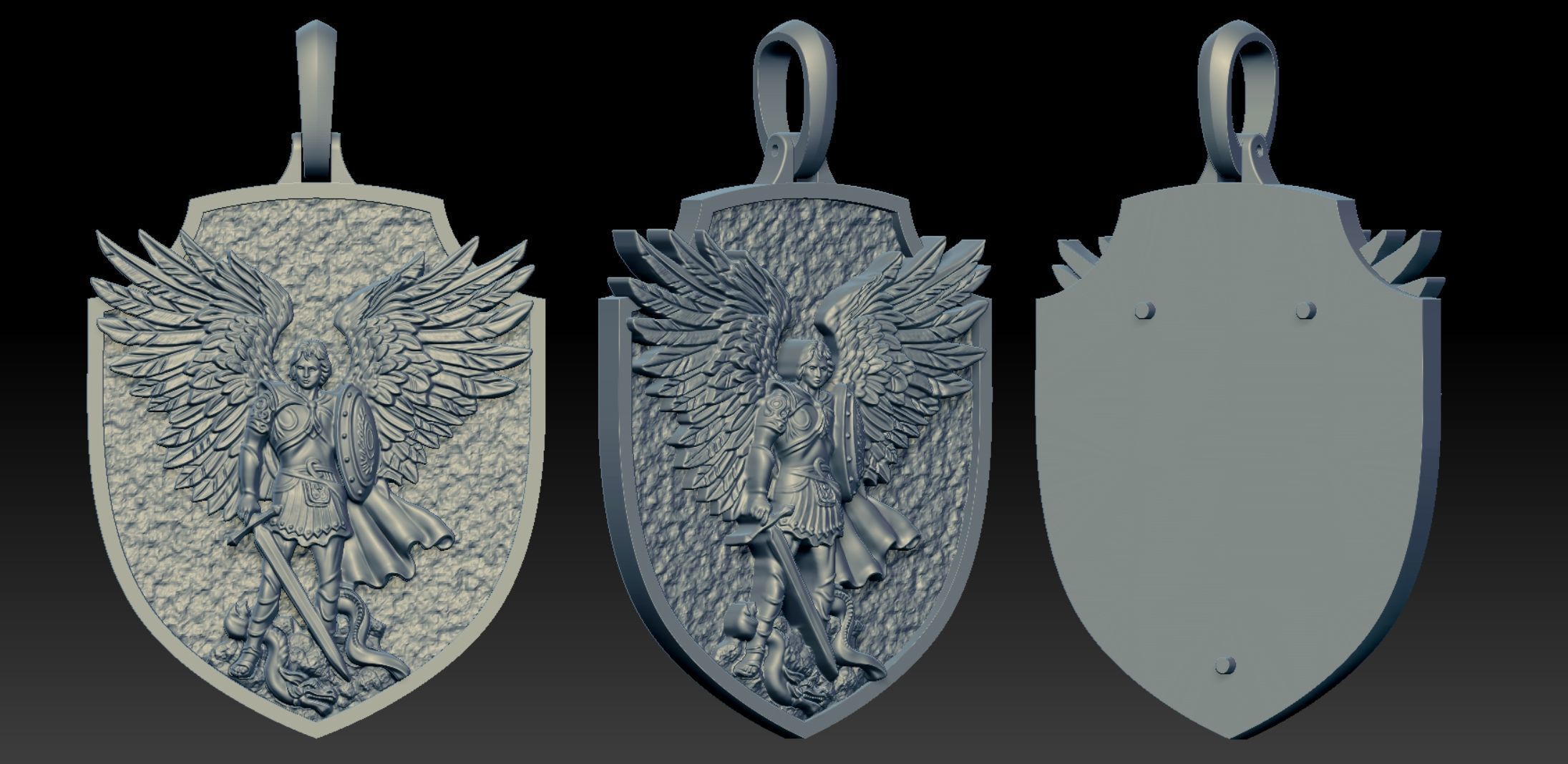Archangel Michael pendant model 3D print model 3D print model_9