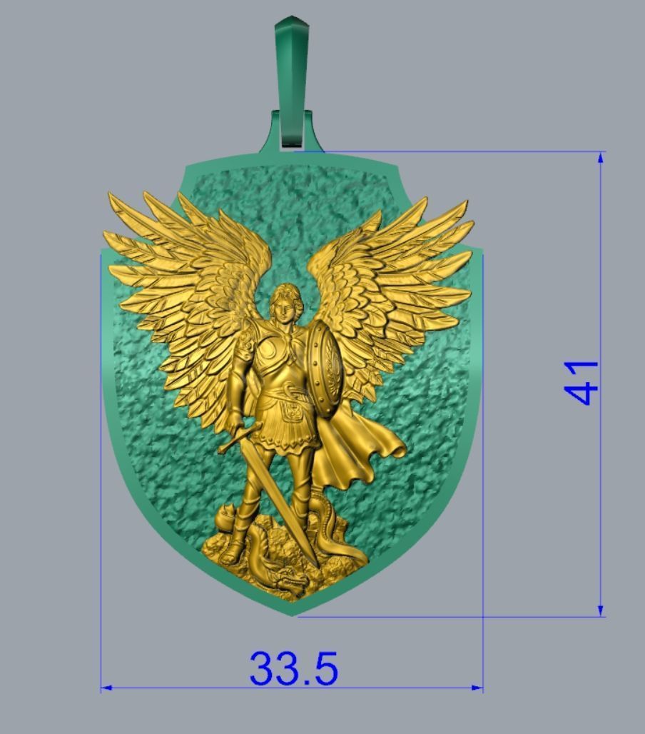 Archangel Michael pendant model 3D print model 3D print model_6