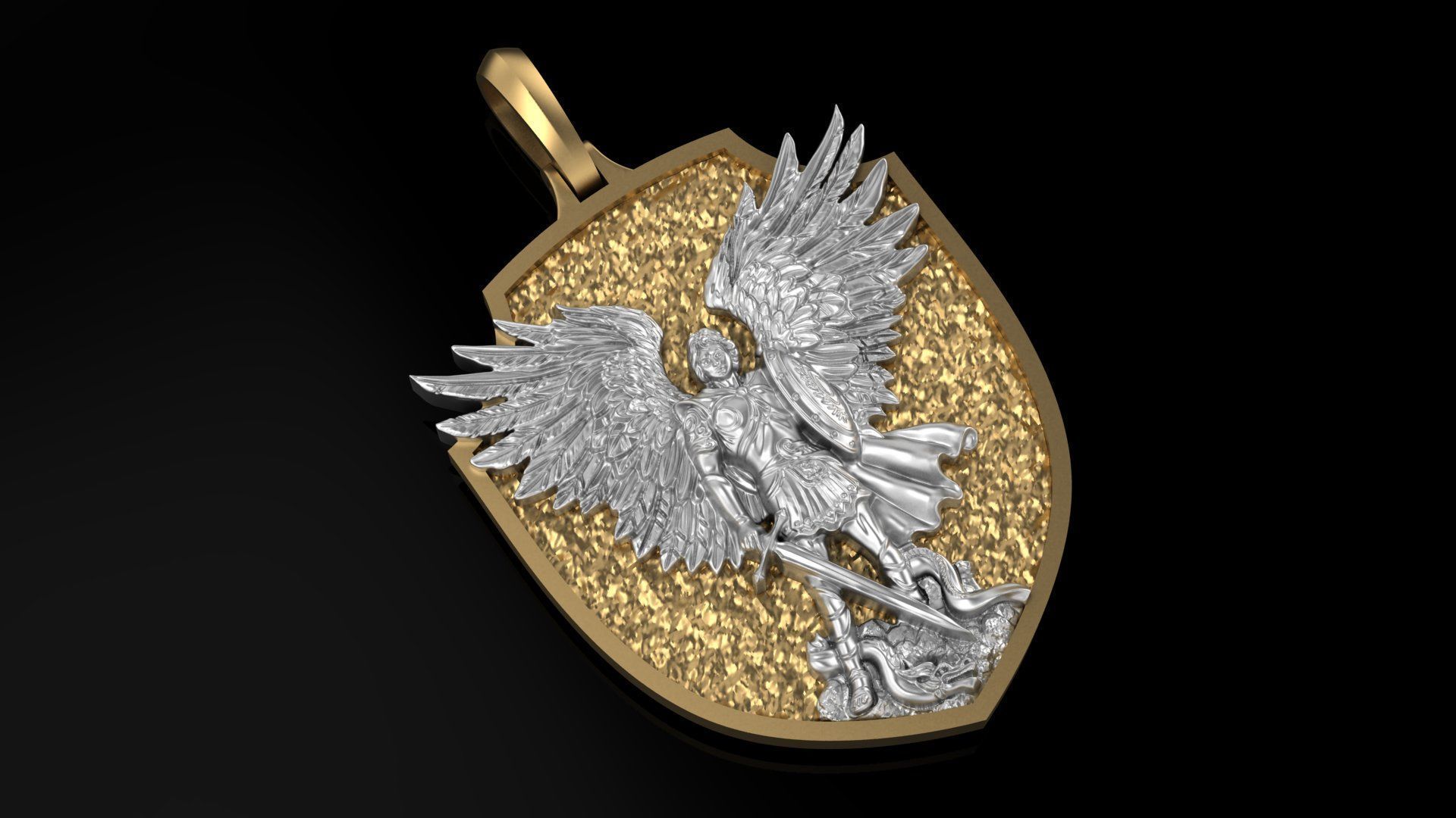 Archangel Michael pendant model 3D print model 3D print model_3