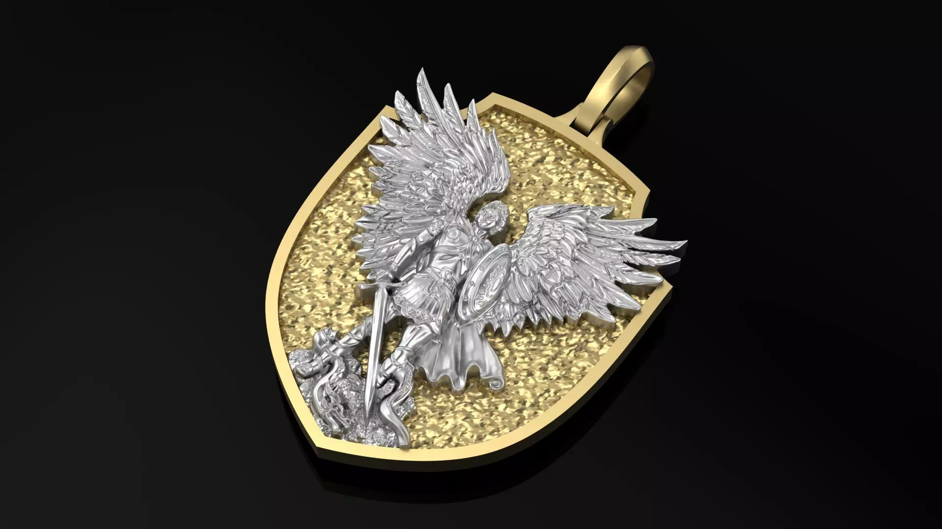 Archangel Michael pendant model 3D print model 3D print model_0