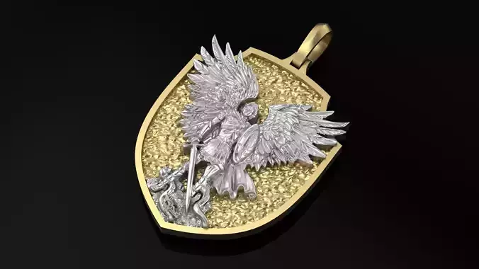 Archangel Michael pendant model 3D print model