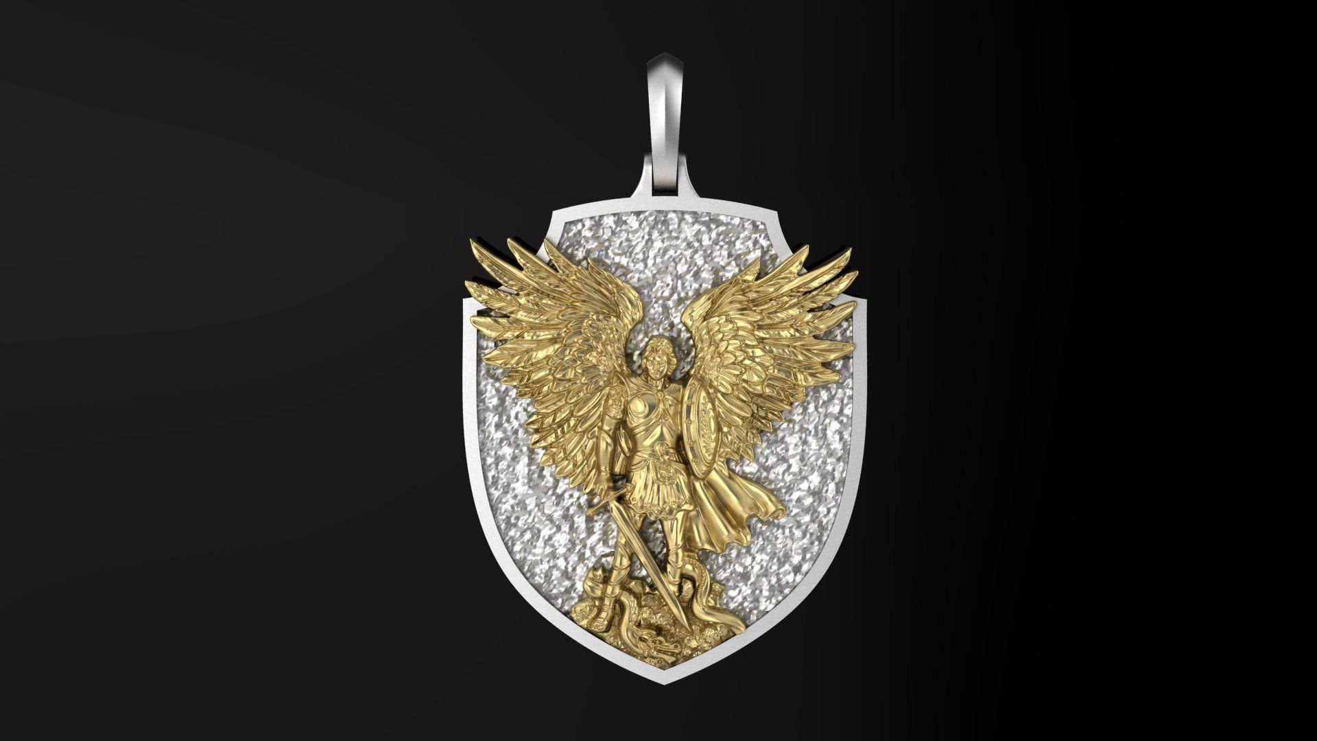 Archangel Michael pendant model 3D print model 3D print model_5