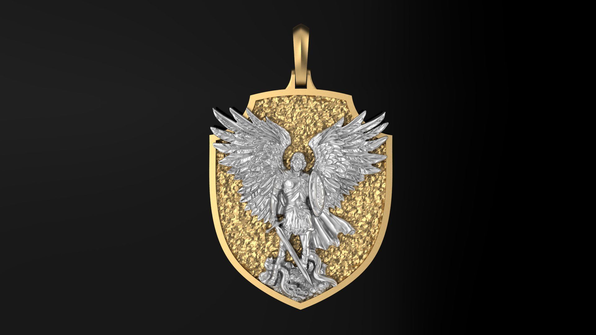 Archangel Michael pendant model 3D print model 3D print model_4