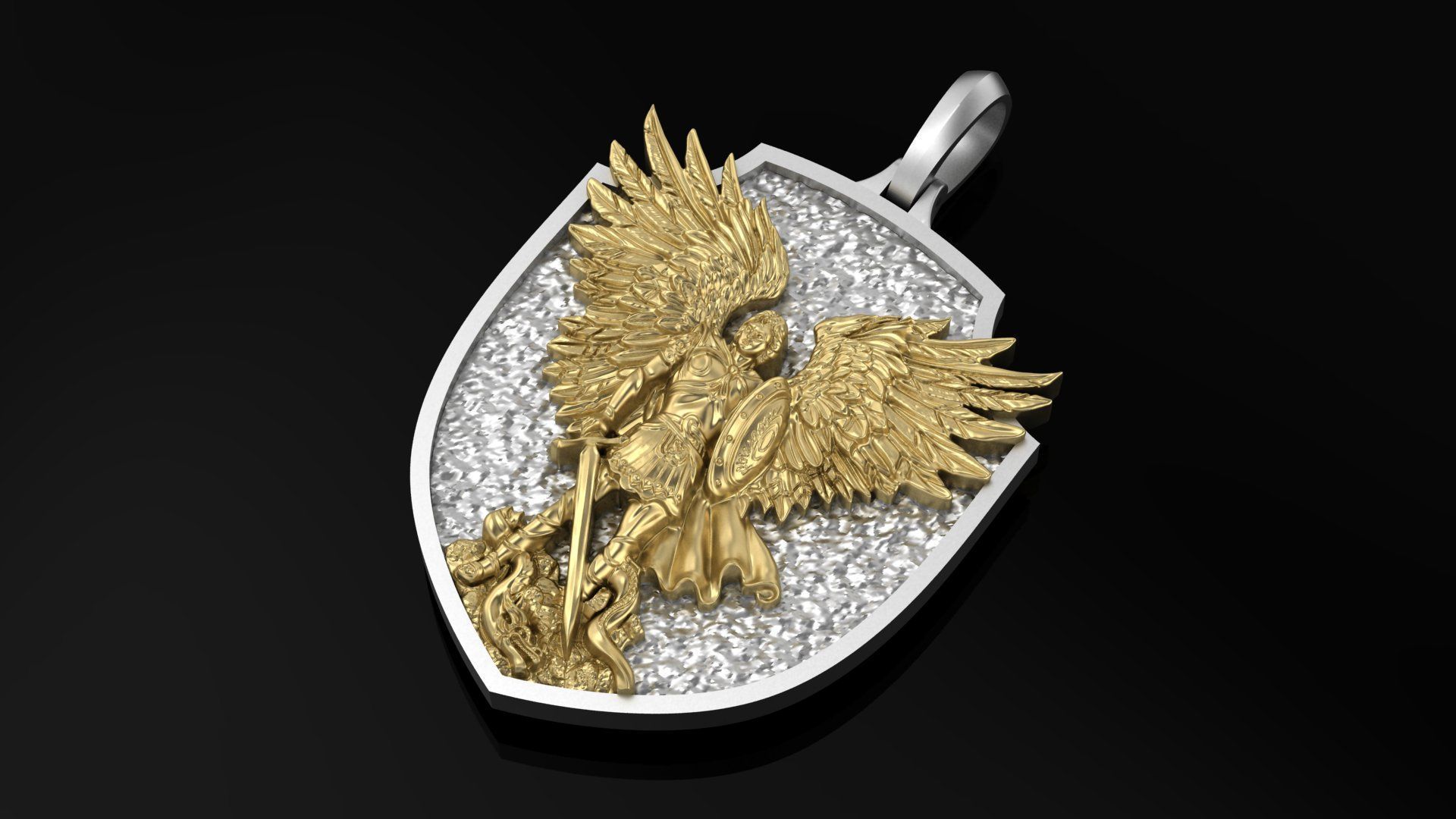 Archangel Michael pendant model 3D print model 3D print model_1