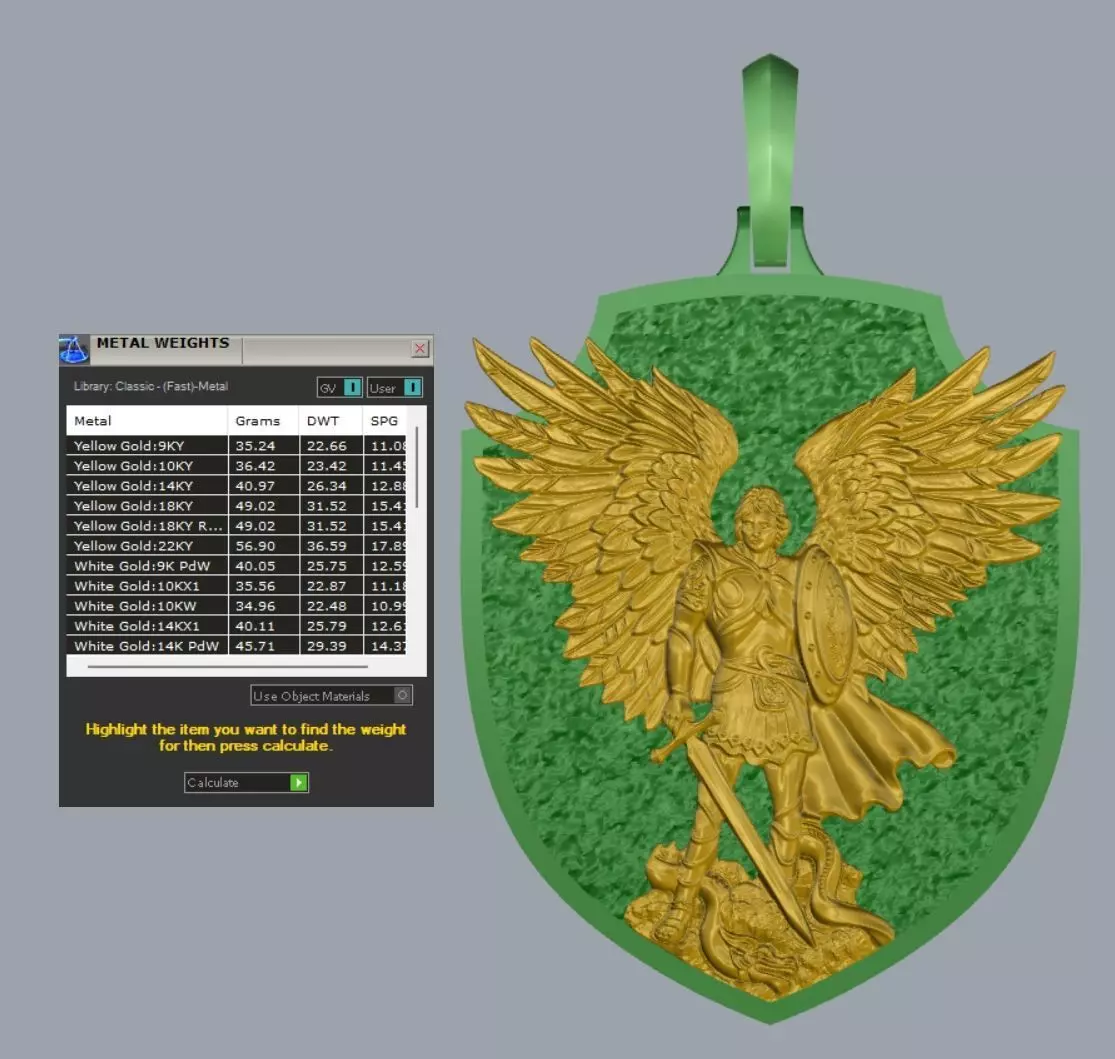 Archangel Michael pendant model 3D print model 3D print model_10