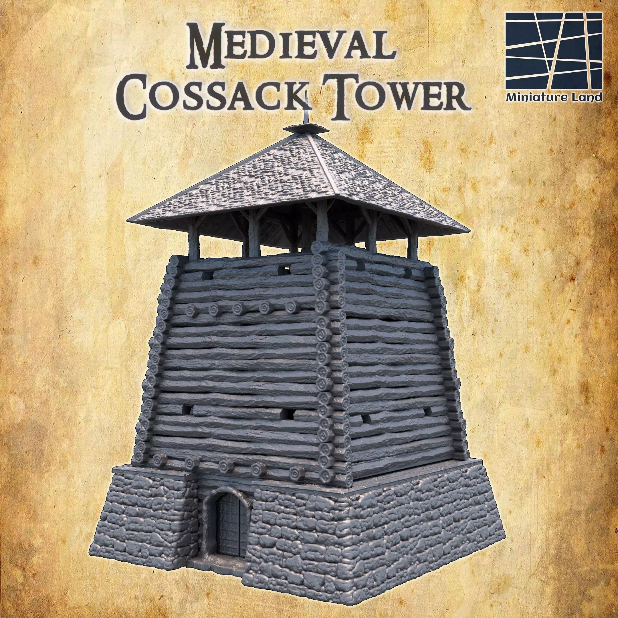 Medieval Cossacks Tower Tabletop Terrain 28 MM 3D print model