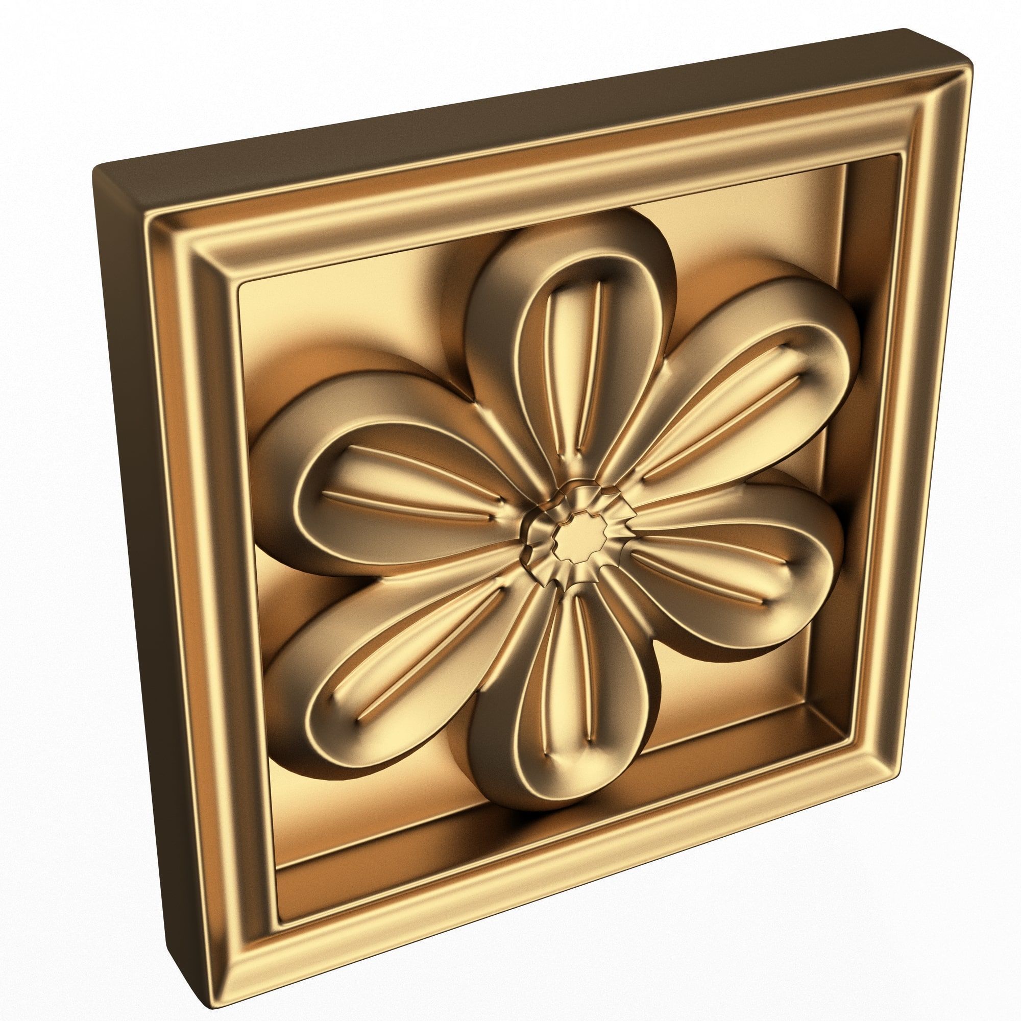 Rosette Carved Decoration CNC 027 Low-poly 3D model_1