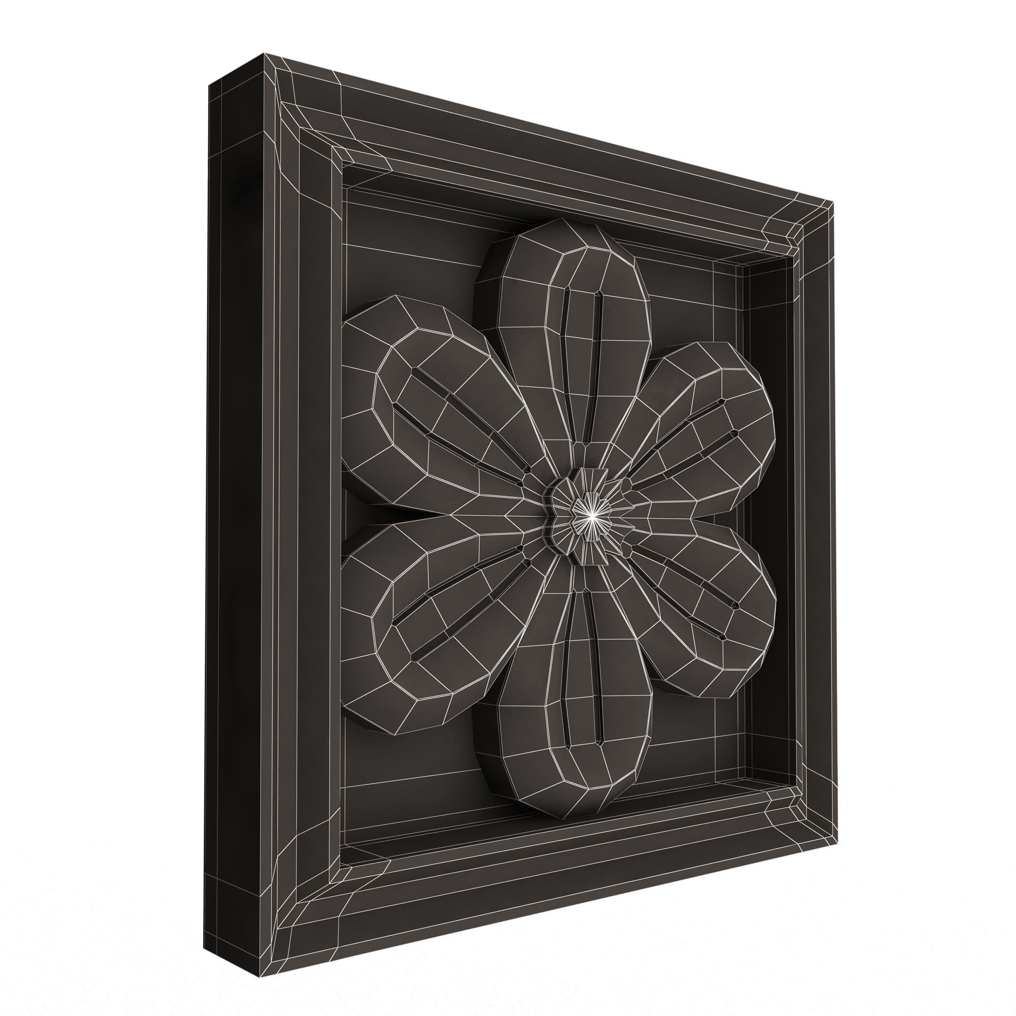 Rosette Carved Decoration CNC 027 Low-poly 3D model_7