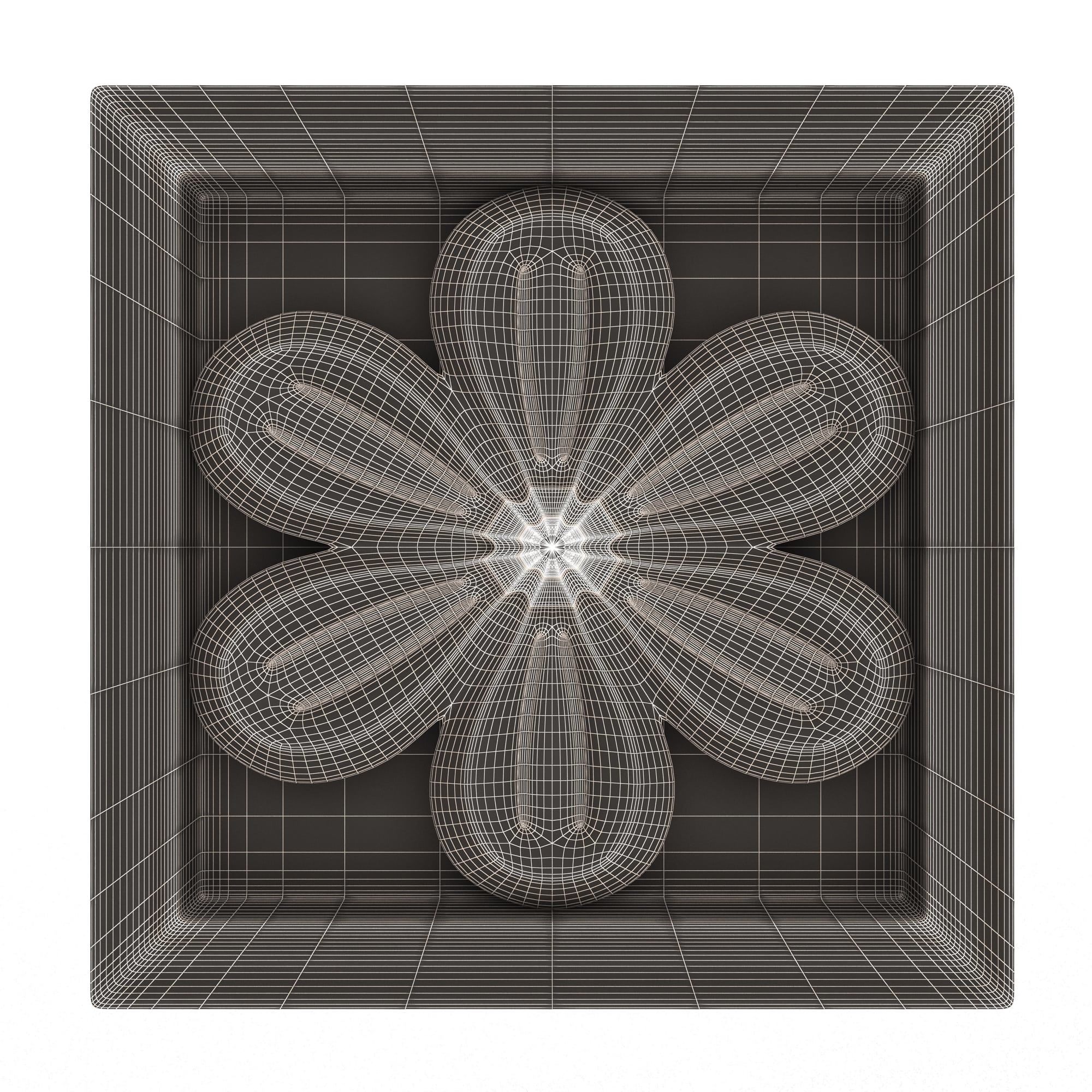 Rosette Carved Decoration CNC 027 Low-poly 3D model_6