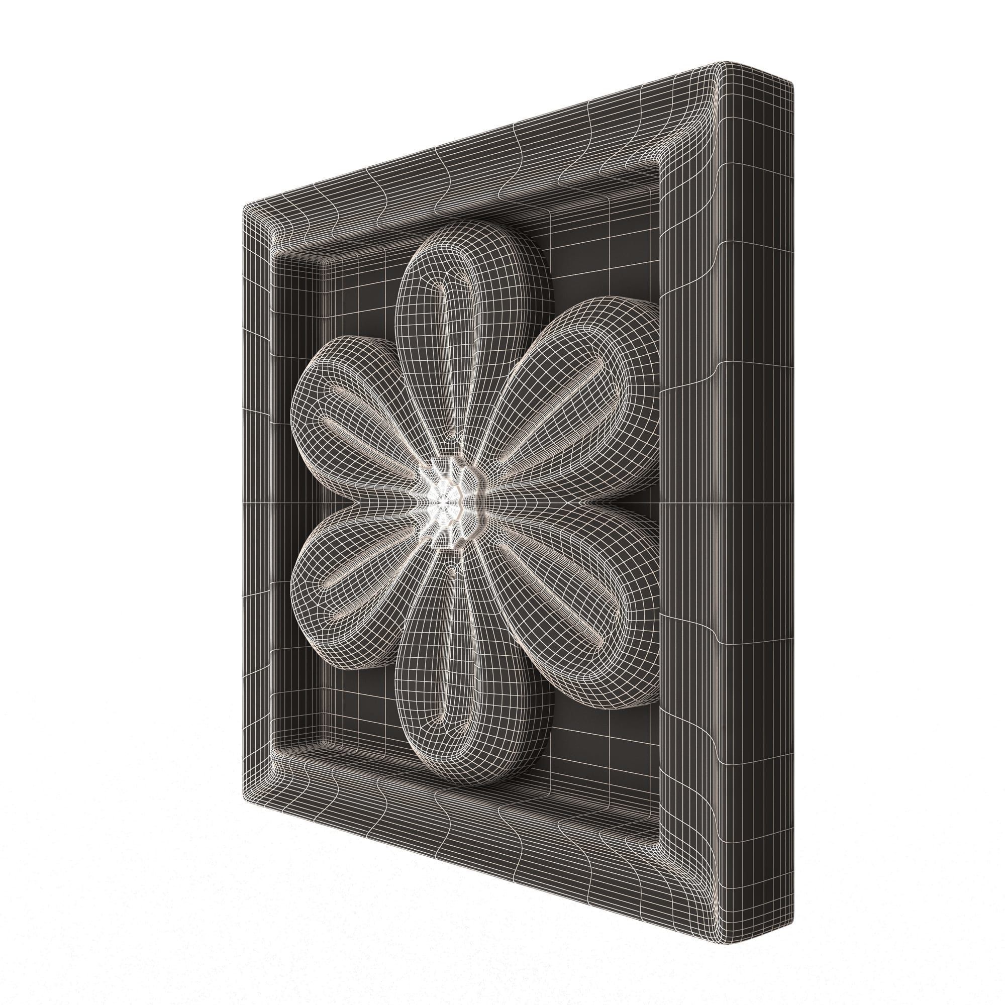 Rosette Carved Decoration CNC 027 Low-poly 3D model_11