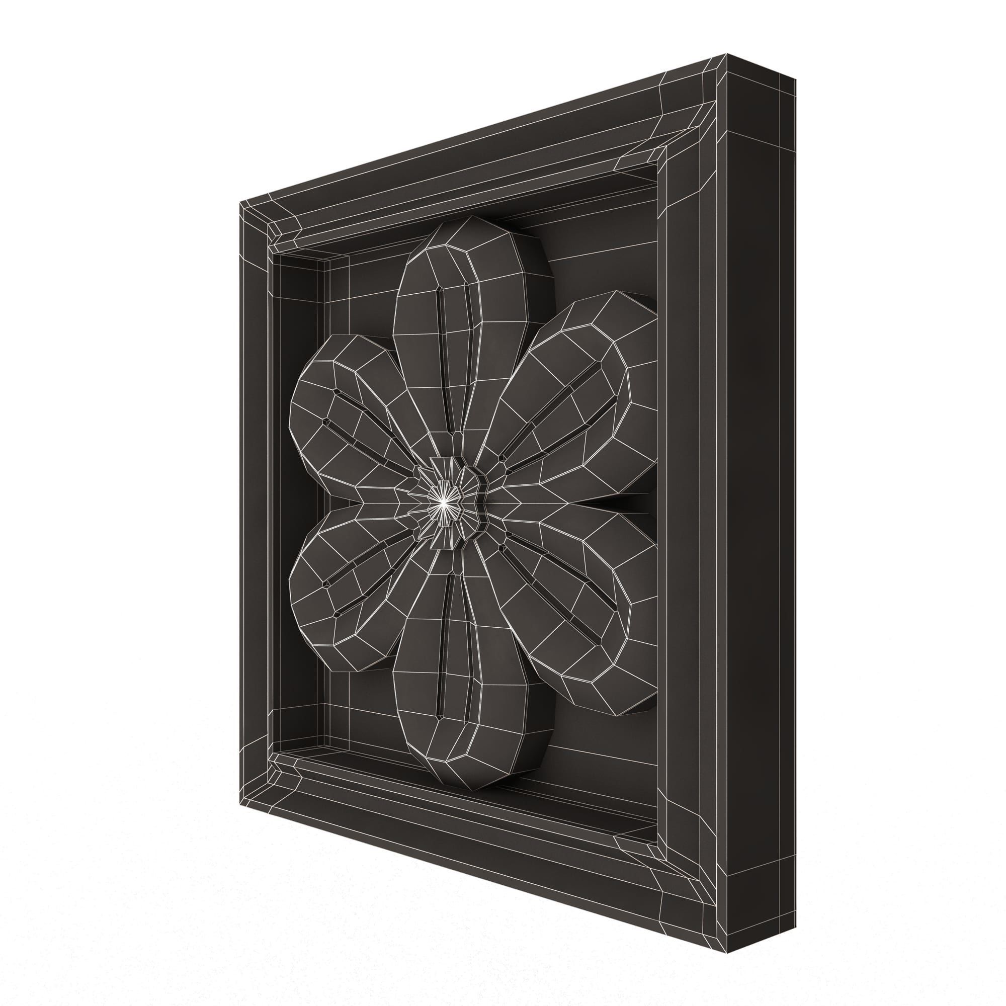 Rosette Carved Decoration CNC 027 Low-poly 3D model_17