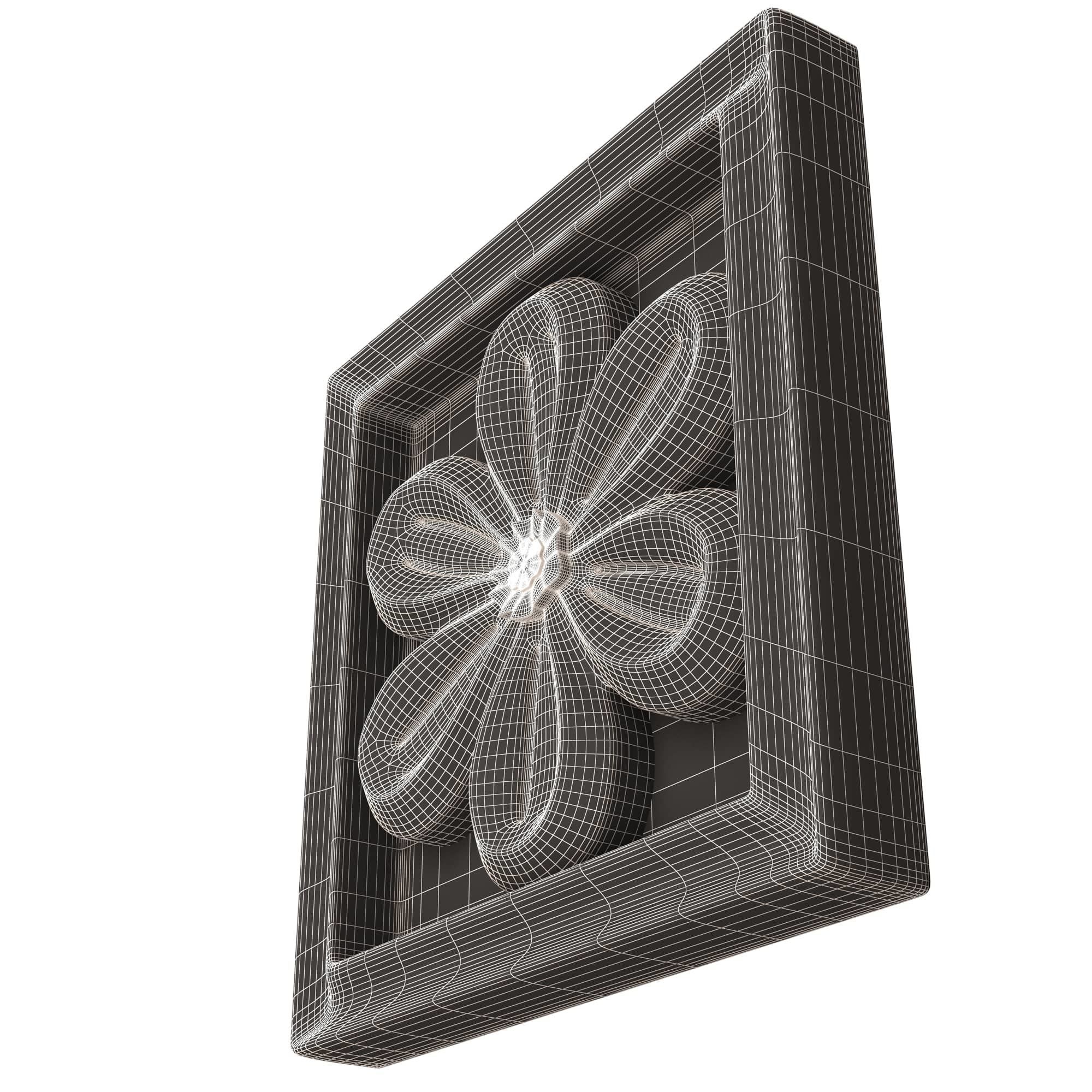 Rosette Carved Decoration CNC 027 Low-poly 3D model_13