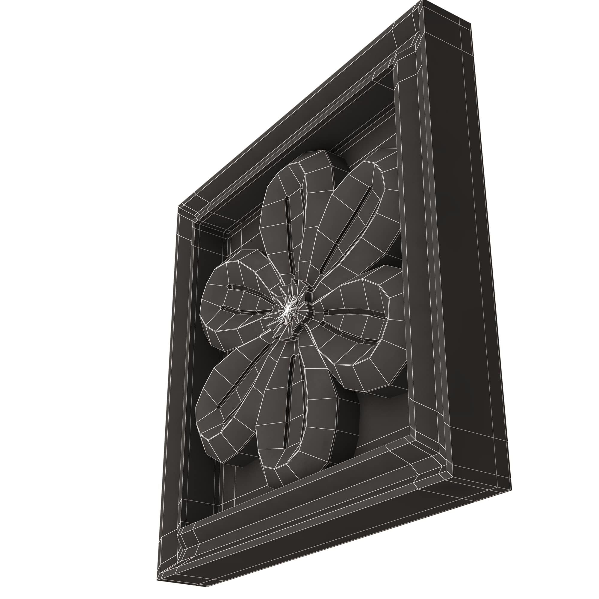 Rosette Carved Decoration CNC 027 Low-poly 3D model_8