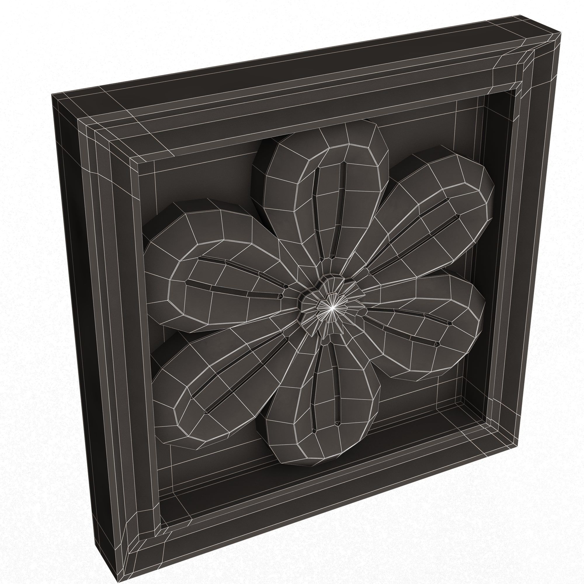 Rosette Carved Decoration CNC 027 Low-poly 3D model_16